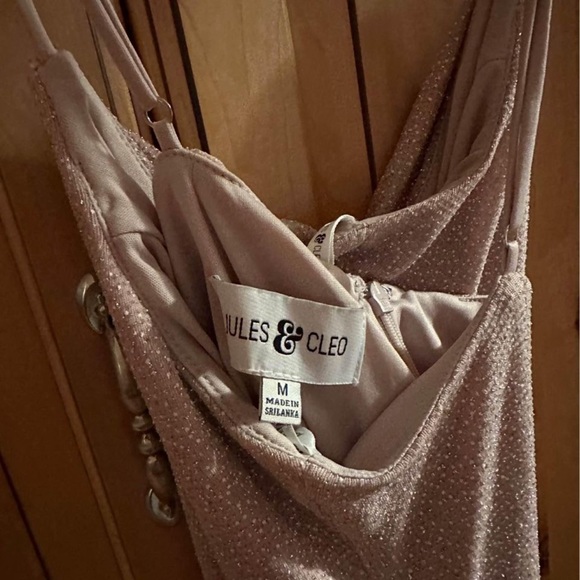 Reduced!!  David’s Bridal Size 6 Champagne pink Sparkly Semi Dress - Picture 5 of 5